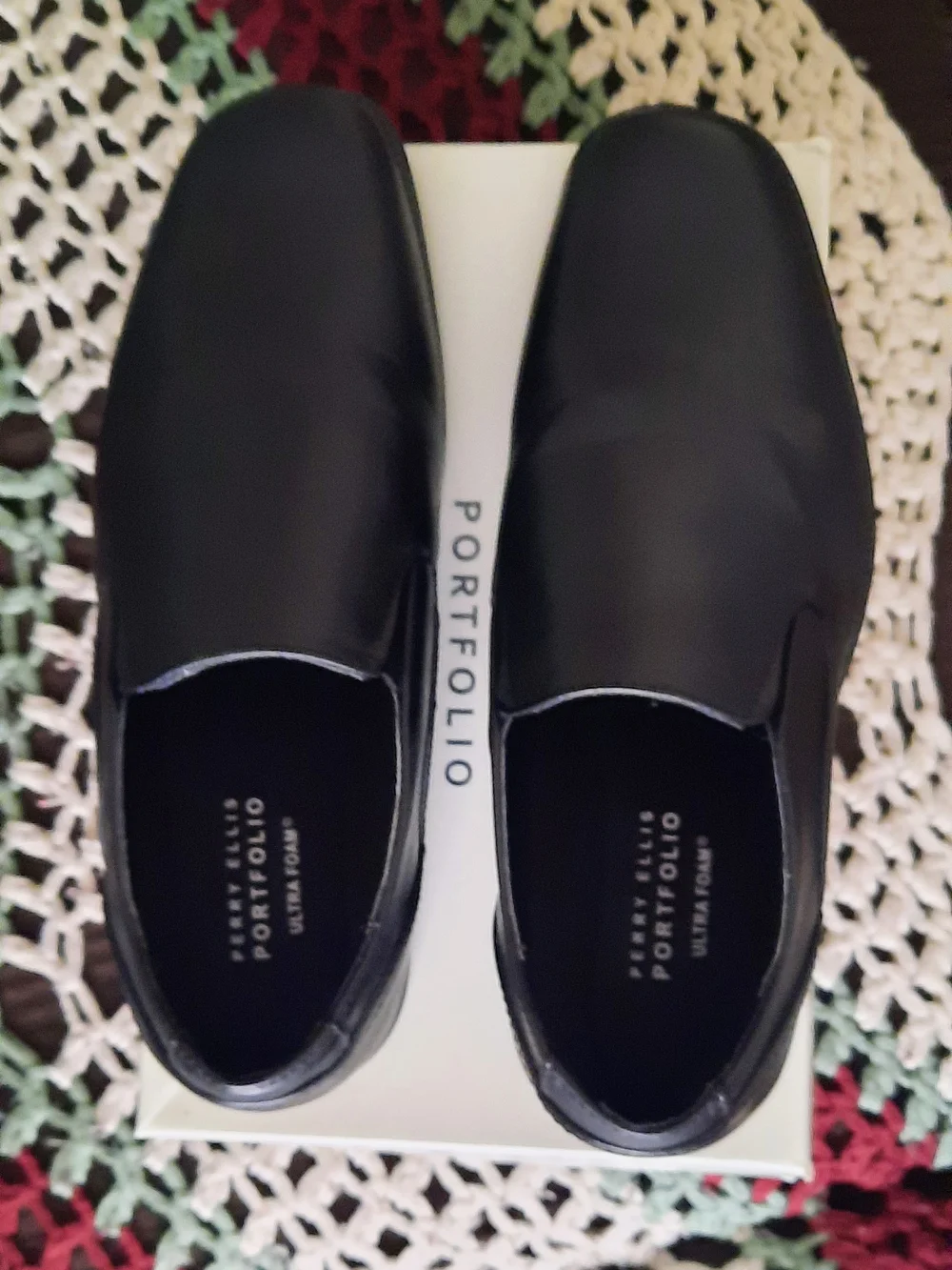 Perry Ellis Black Slip-On Dress Shoes